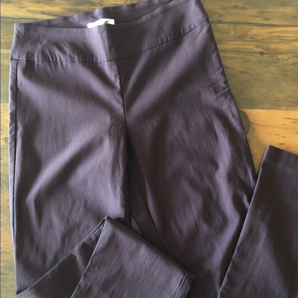 Dark Plum Straight Legged Stretch Pants